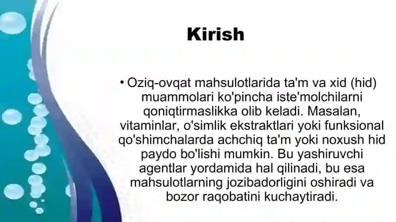 Ta’m va xid yashiruvchilar 3