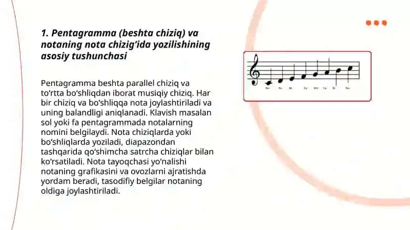 Notaning nota chizigʻida qanday yozilishi 3
