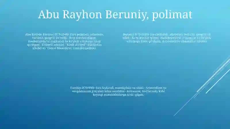 Beruniy, Farobiy, Alisher Navoiy Tilshunos Olim 3