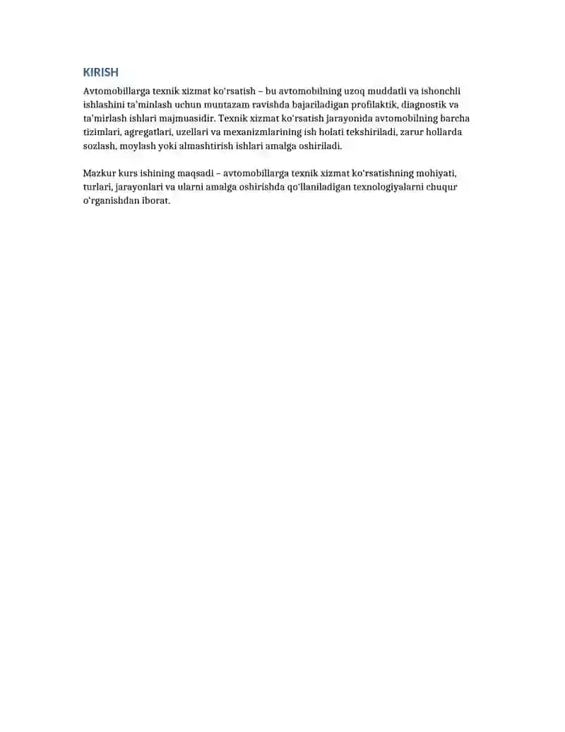 Avtomobillarga texnik xizmat ko'rsatish 3