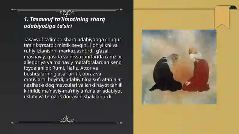 Tasavvuf ta'limotining sharq madaniyatiga ta'siri 3