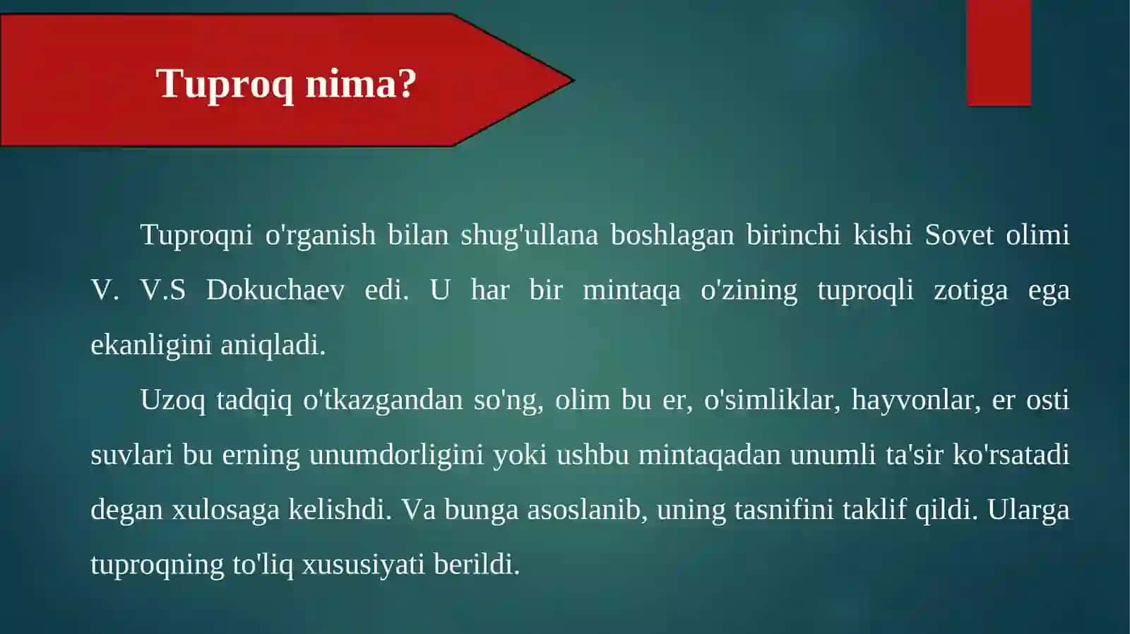 Tuproq muhiti organizmlar turlarini ekalogik guruhlarini aniqlash 3