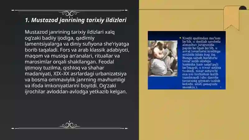 Mustazod janrining tarixiy ildizlari 3