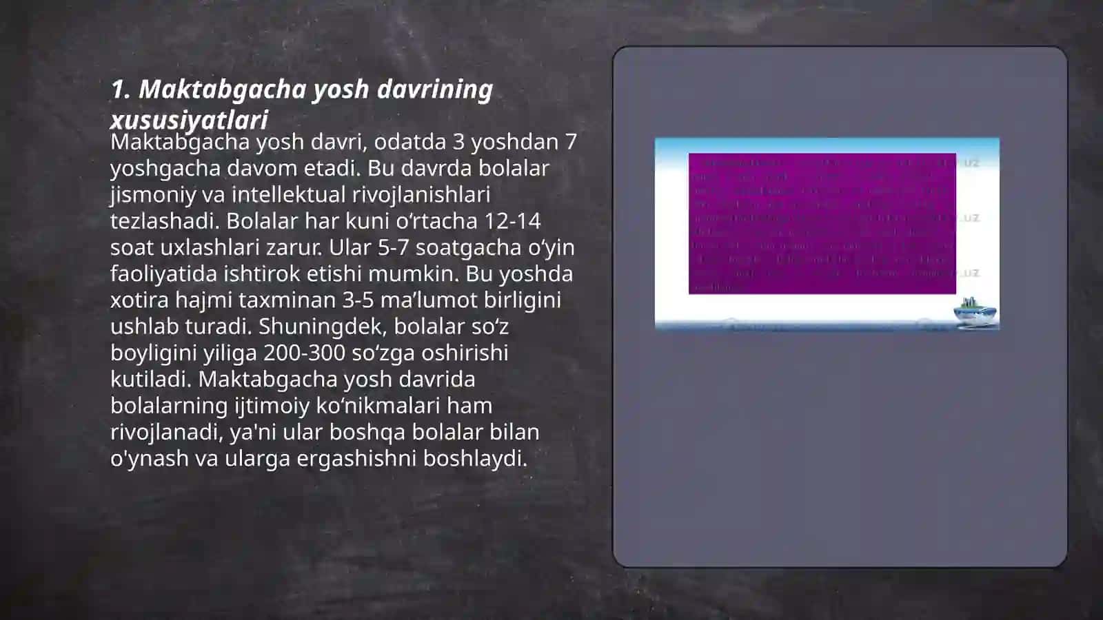 Maktabgacha yosh davrda pisixafizialogik taraqqiyotning umumiy tavsifi 3