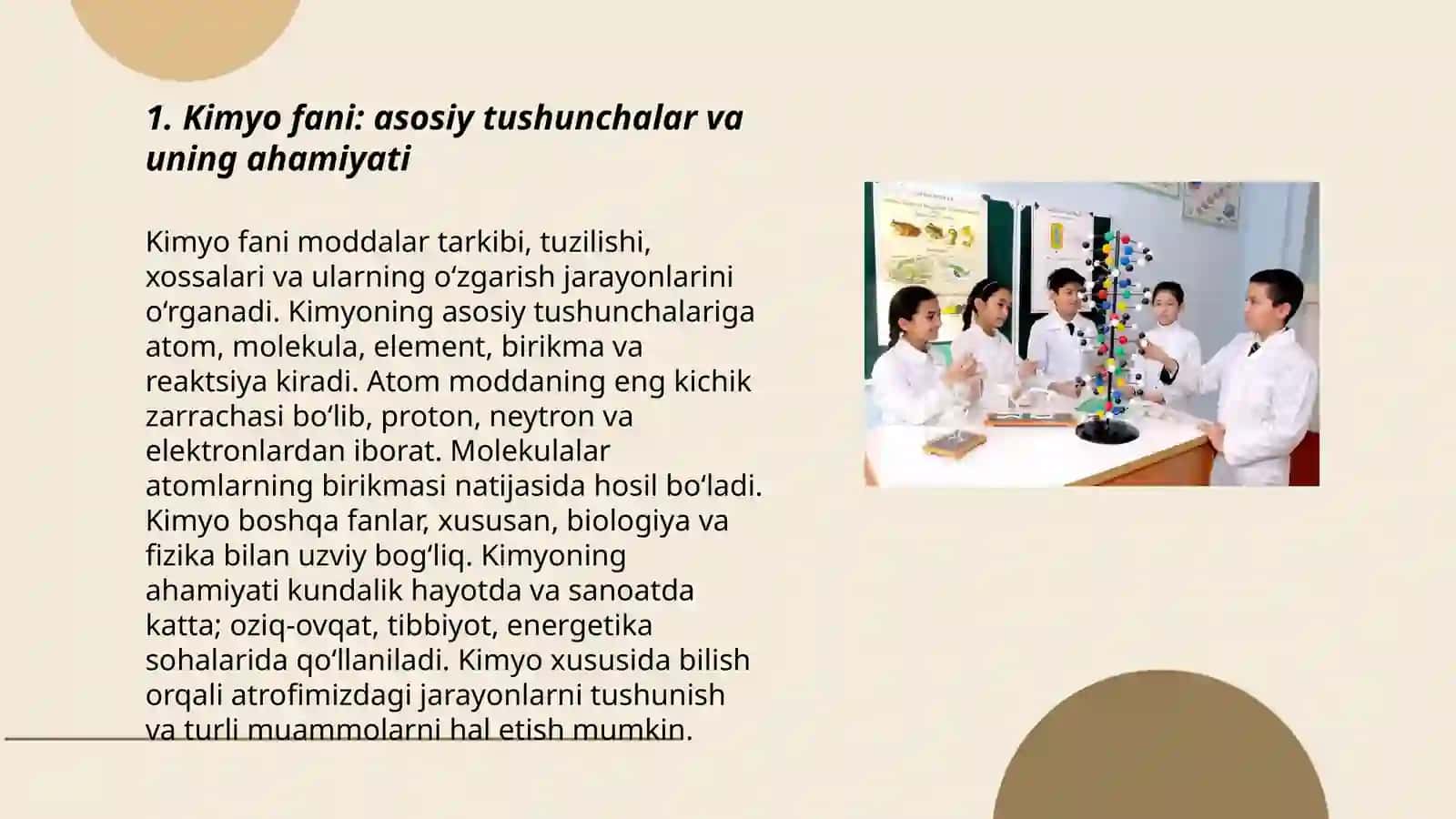 Kimyo darsining konspekti (matni)ni tuzish metodikasi 3
