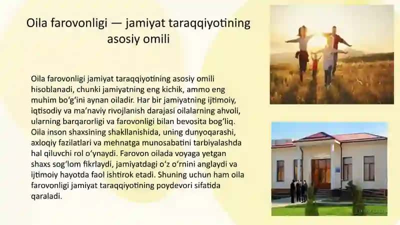 Oila farovonligi  jamiyat farovonligining asosi oila mahalla maktab hamkorligi 3