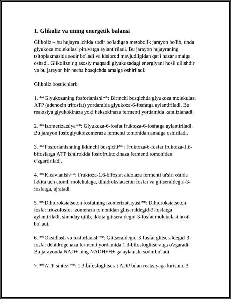 METABOLIZM JARAYONIDA ENERGIYA HOSIL BOʻLISHI VA SARFLANISHI 3