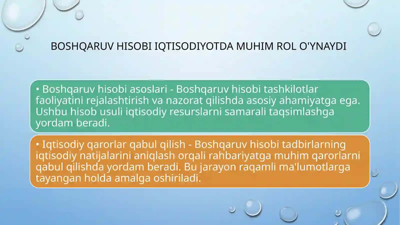 Boshqaruv hisobi iqtisodiyotda muhim rol o'ynaydi 3