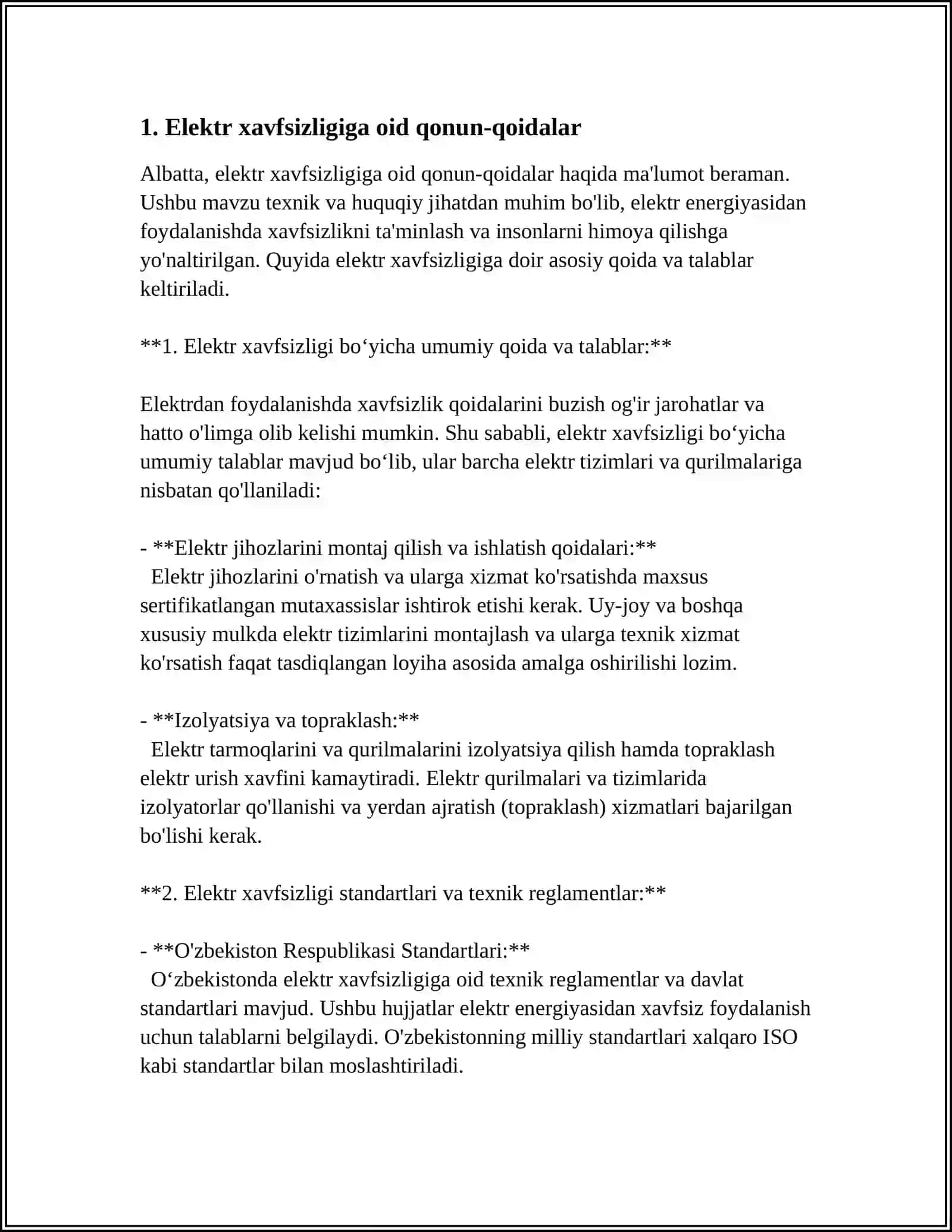 ISHLAB CHIQARISHDA ELEKTIR XAVFSIZLIK ASOSLAR 3