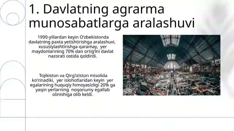 Agrar munosabatlar va ularning bozortizimdagi oʻrni 3