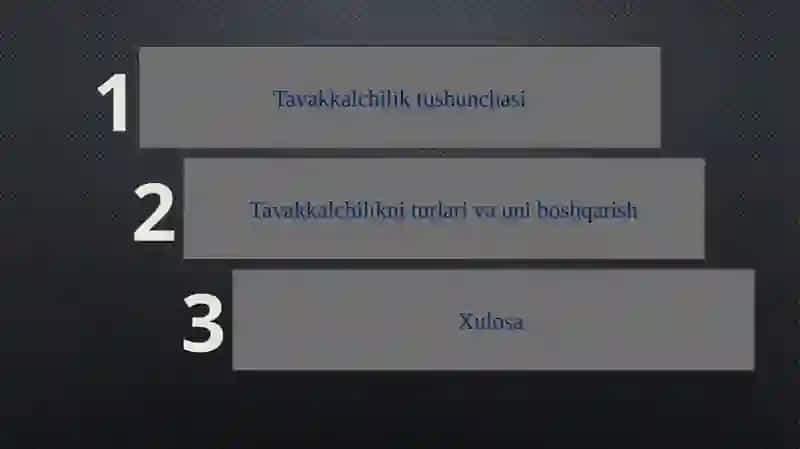 “Tavakkalchilik tushunchasi va tavakkalchilik” mavzusida 3