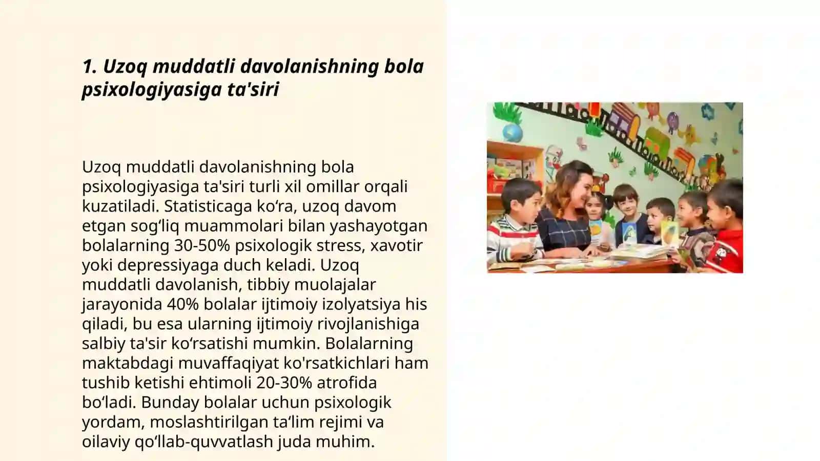 Uzoq muddatli davolanayotgan bemor bolalarning oʻziga xos xususiyatlari 3
