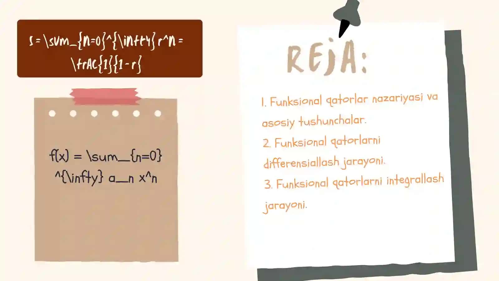 Funksional qatorlarni diffirensiallash va integrallash 3