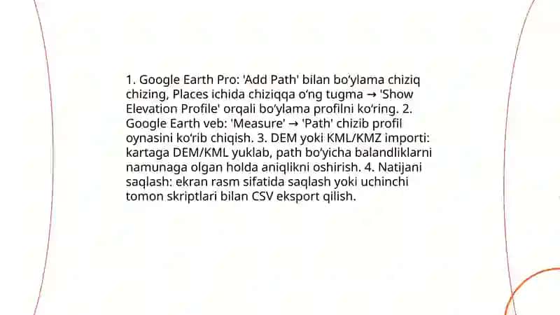 Google Earth dasturida bo‘ylama profil chizish usullari 3