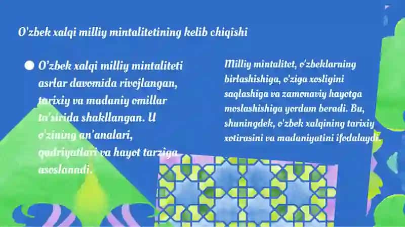 O’zbek xalqi milliy mintaliteti 3