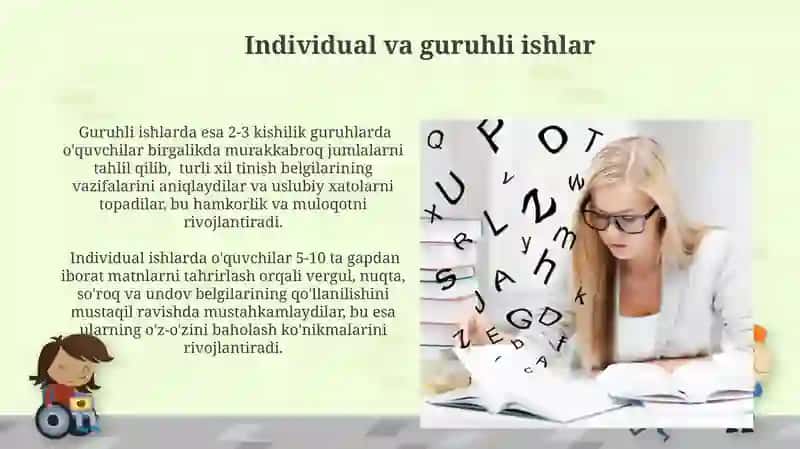 Punktuatsion savodxonlik ustida ishlash usullari 3