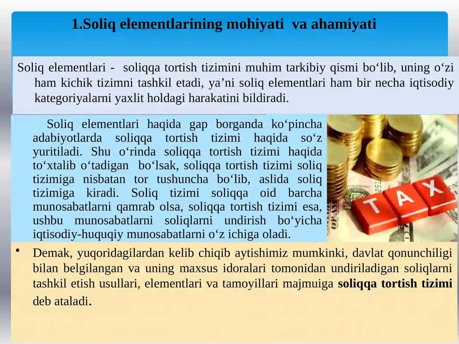 SOLIQ VA SOLIQQA TORTISH” FANINING PREDMEII OB’YEKTI, MAQSAD VA VAZIFALARI 3