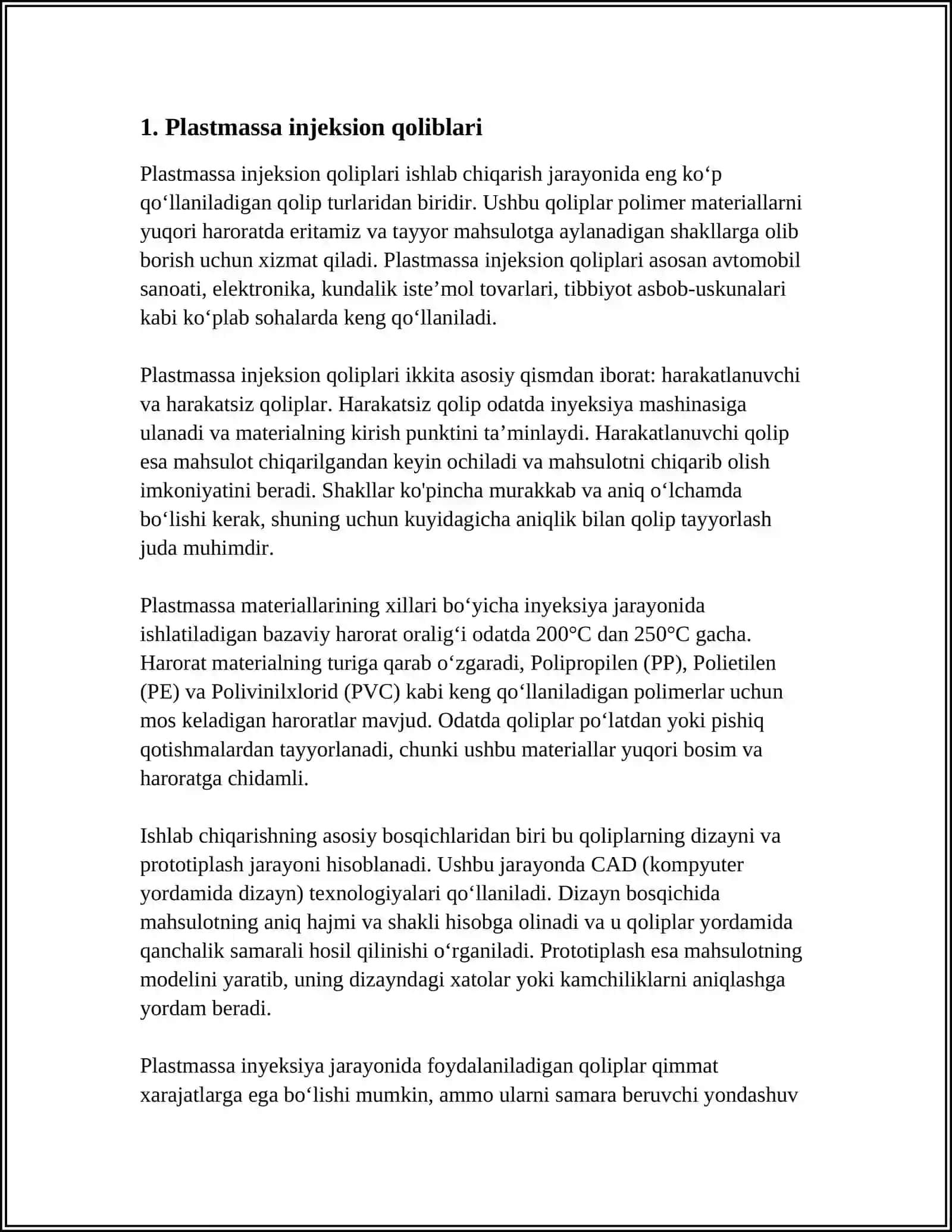 Plastmassa injeksion qoliplari 3