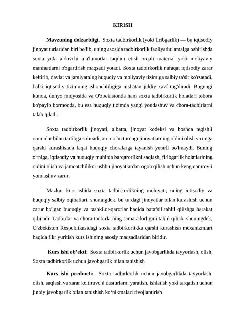 Soxta tadbirkorlik uchun javobgarlik 3