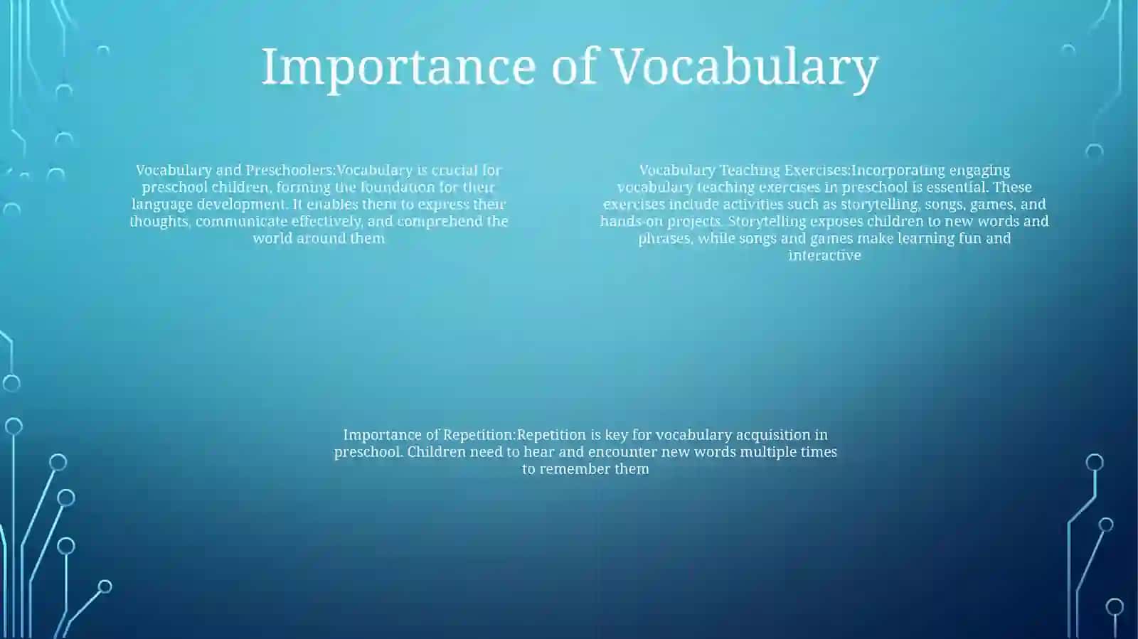 Vocabulary Teaching Exercises In Teaching English To Preschool Children 3