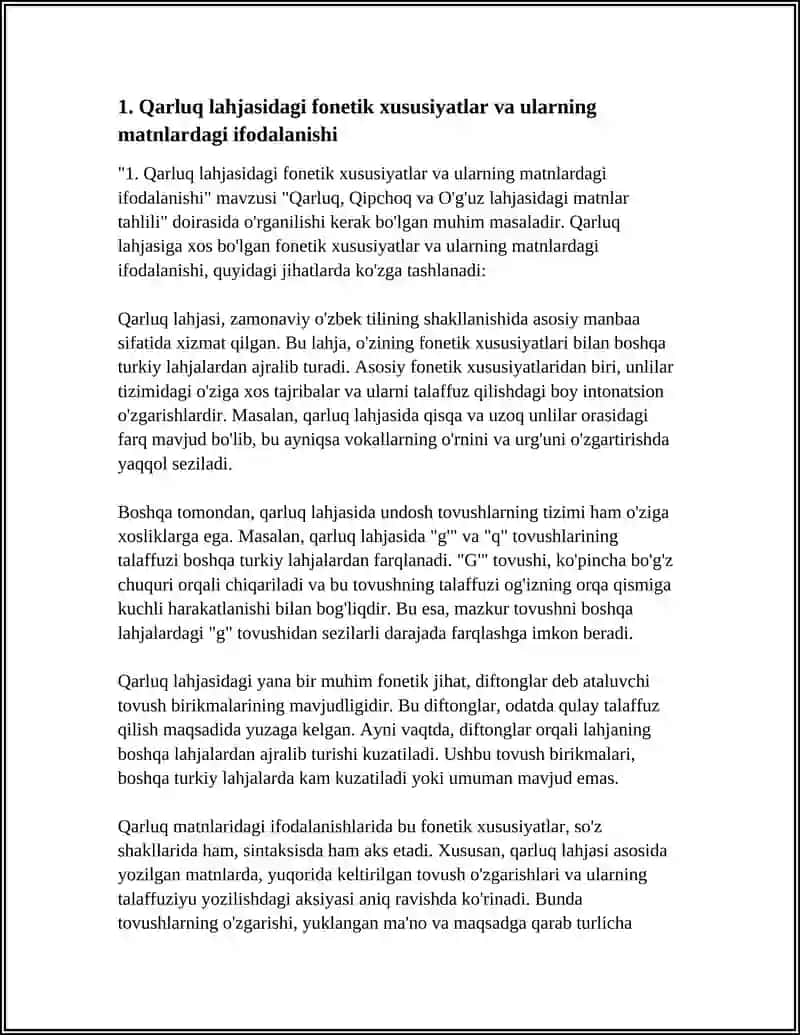 Qarluq, Qipchoq va O'g'uz lahjasidagi matnlar tahlili 3