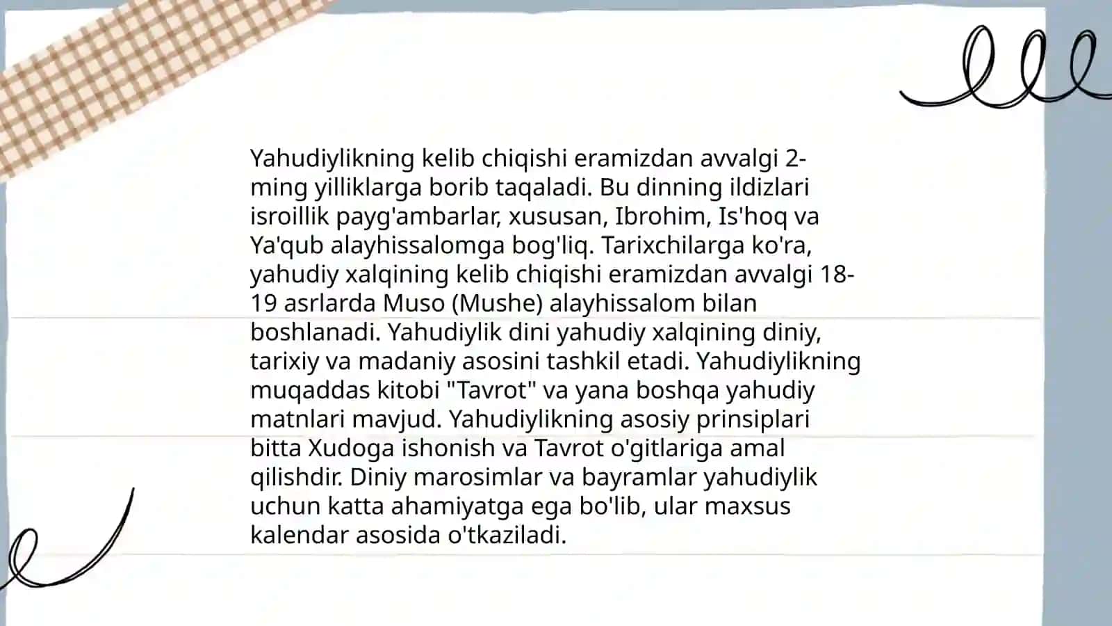 Yahudiylik ta'limoti va muqaddas kitobi 3