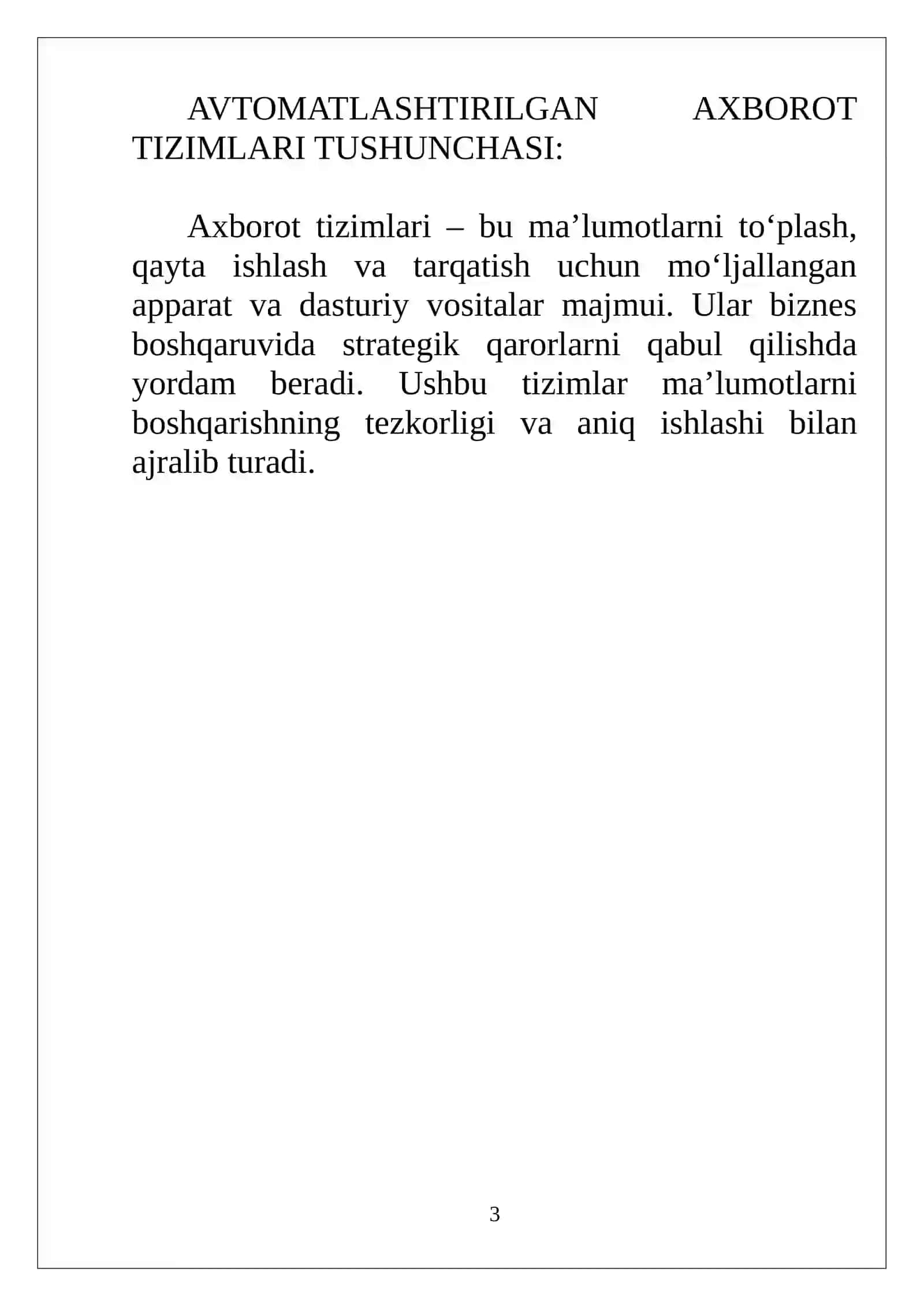 BIZNES BOSHQARUVIDA AVTOMATLASHTIRILGAN AXBOROT TIZIMLARI 3