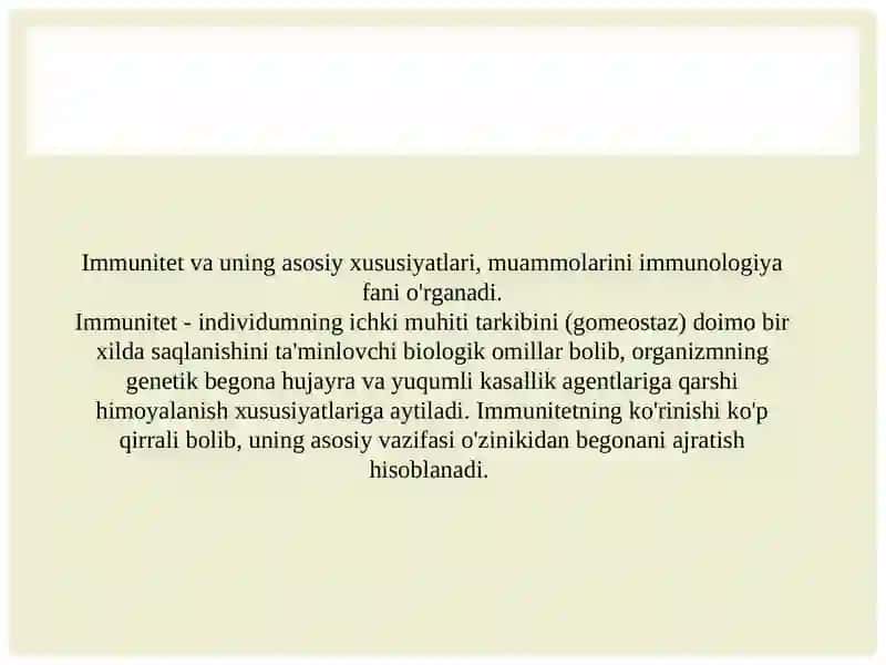 Immunitet, uning turlari. Organizmning nomaxsus ximoya omaillari 3