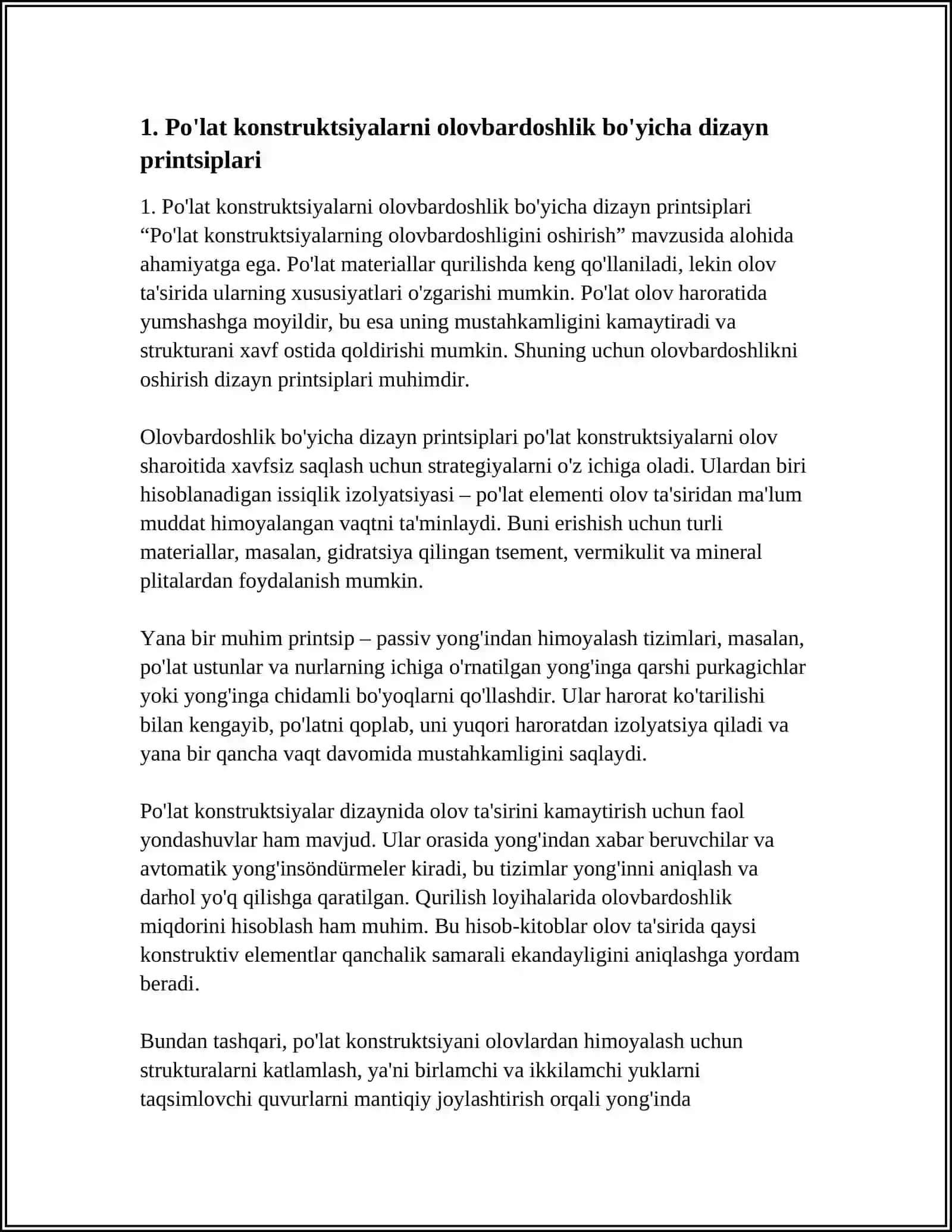 PO'LAT KONSTRUKSIYALARNING OLOVBARDOSHLIGINI OSHIRISH 3