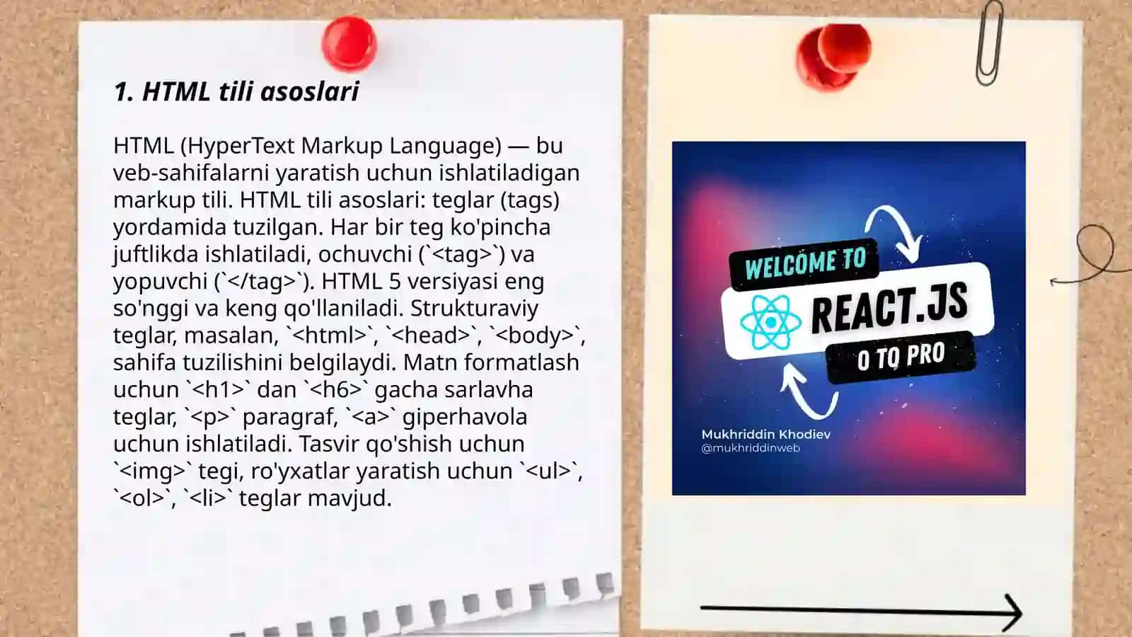 Web sahifa yaratish.HTML fayllar yaratish 3