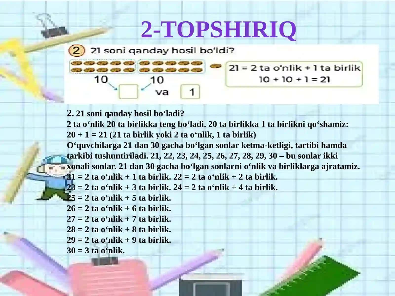 21 dan 100 gacha bo‘lgan sonlar 3