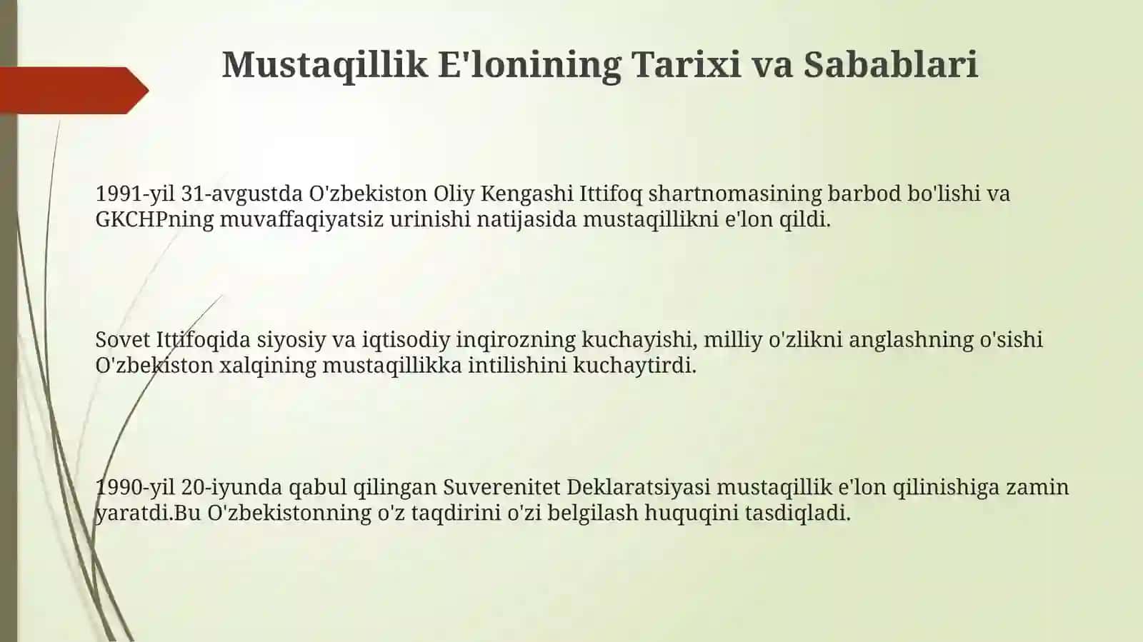 Mustaqillik E'lonining Tarixiy Asoslari va Sabablari 3