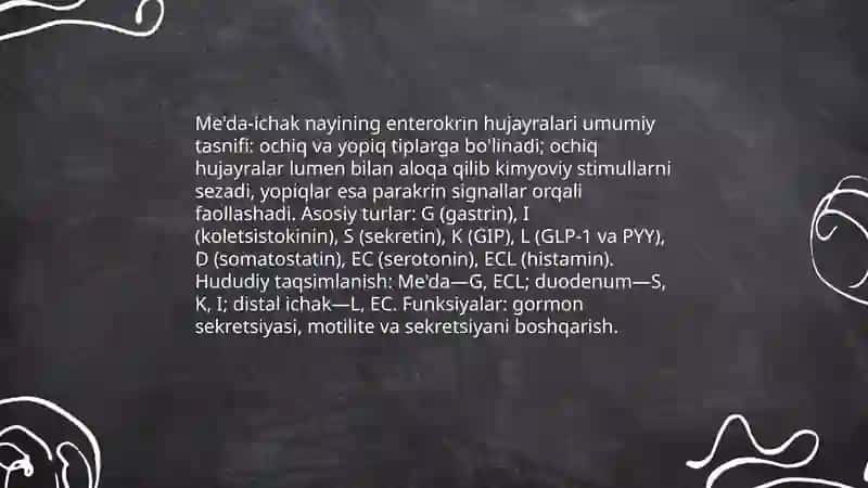 Me'da ichak nayining endokrin hujaylari 3