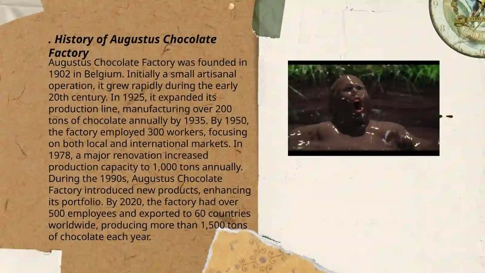 Augustus chocolate factory haqida rasmlar bilan taqdimot 3