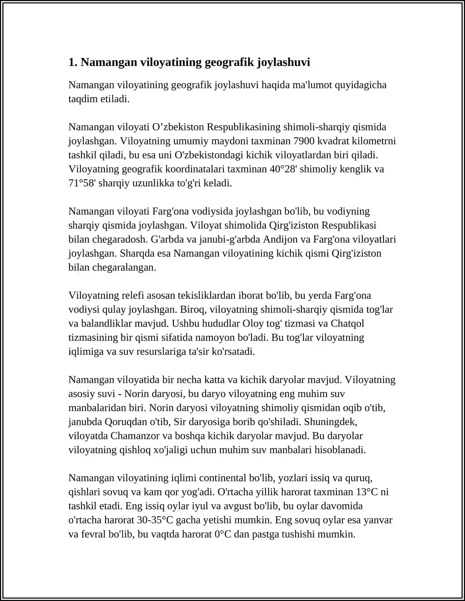 NAMANGAN VILOYATI TURIZM GEOGRAFIYASI 3