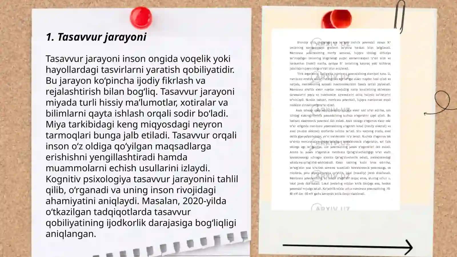 Tasavvurning paydo bo‘lishi fiziologiyasi 3