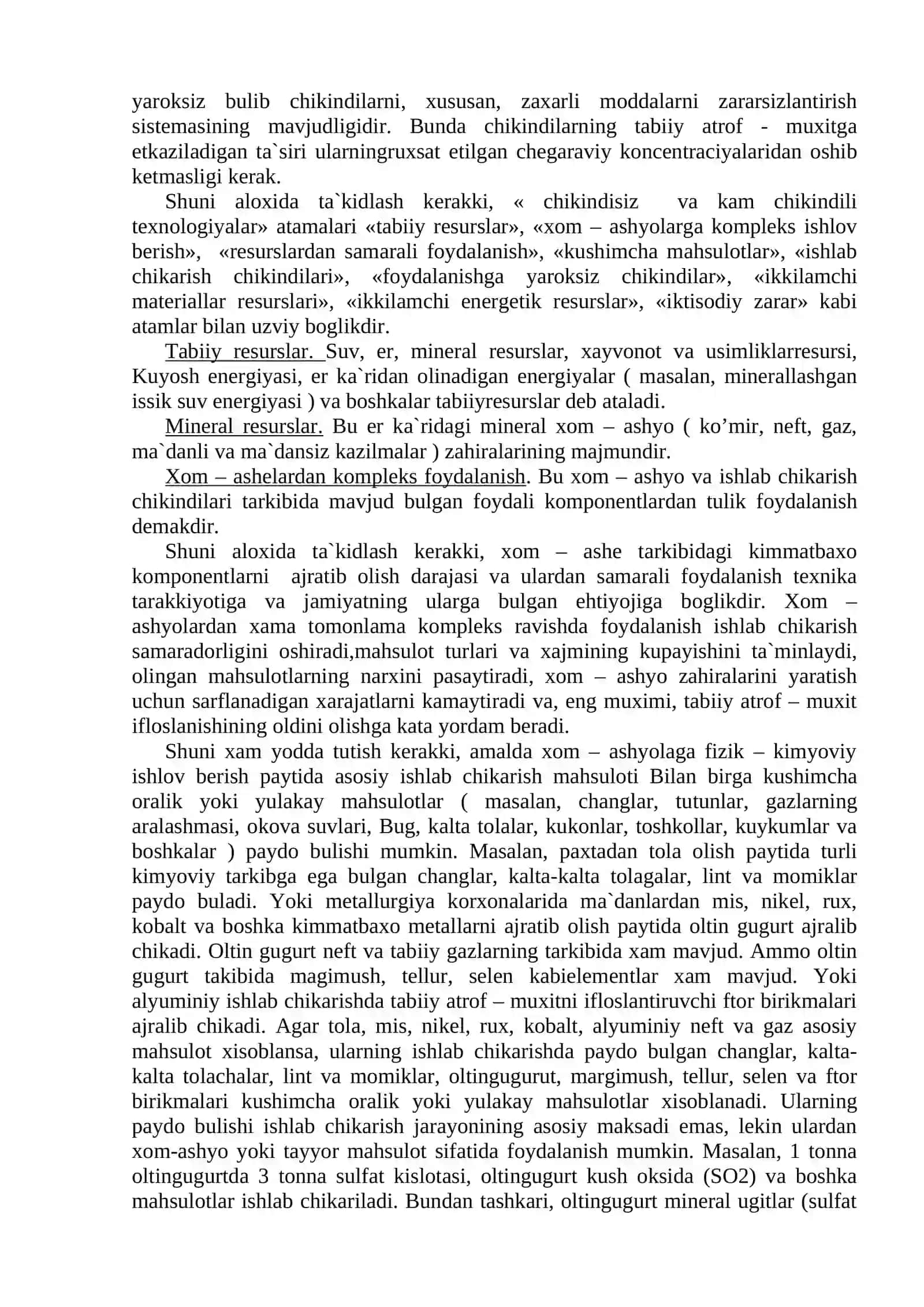 Chiqindisiz texnologik jarayonlarni tashkil qilishning asosiy prinsiplari 3