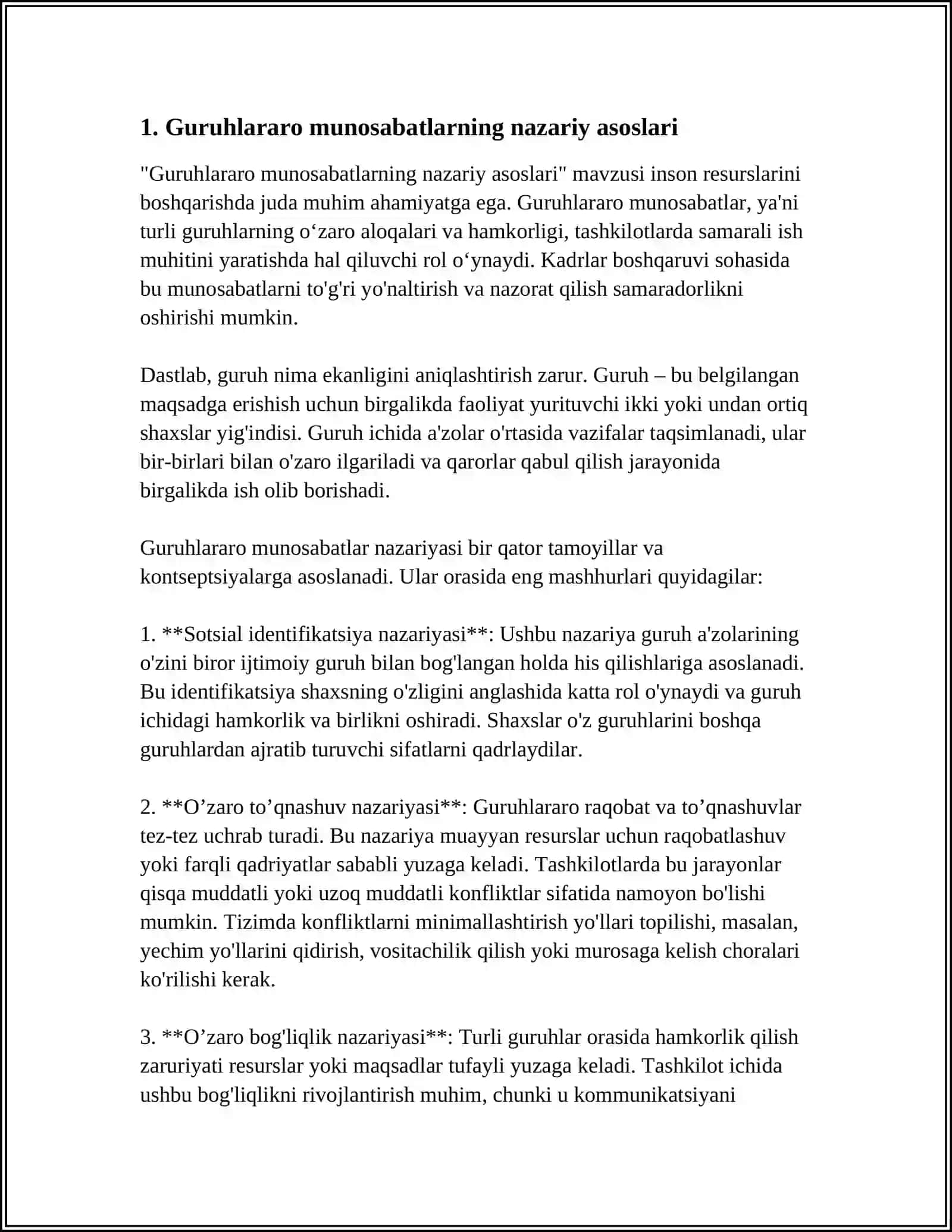 INSON RESURSLARINI BOSHQARISHDA GURUHLARARO MUNOSABATLAR 3