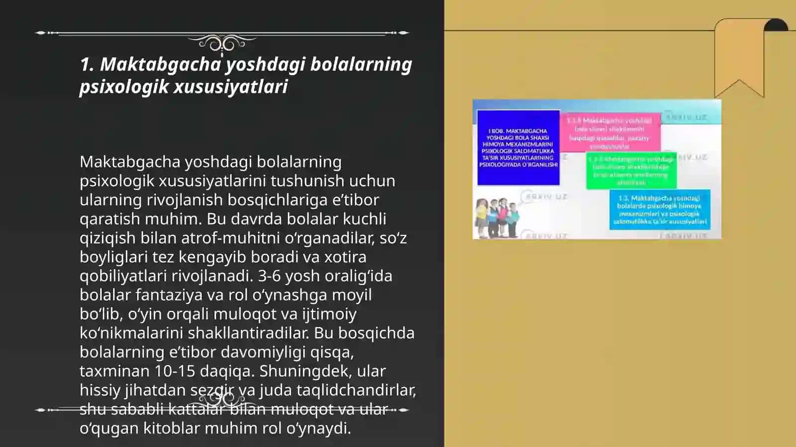 Maktabgacha yosh davrida psixologik taraqqiyotning umumuy tavsifi 3