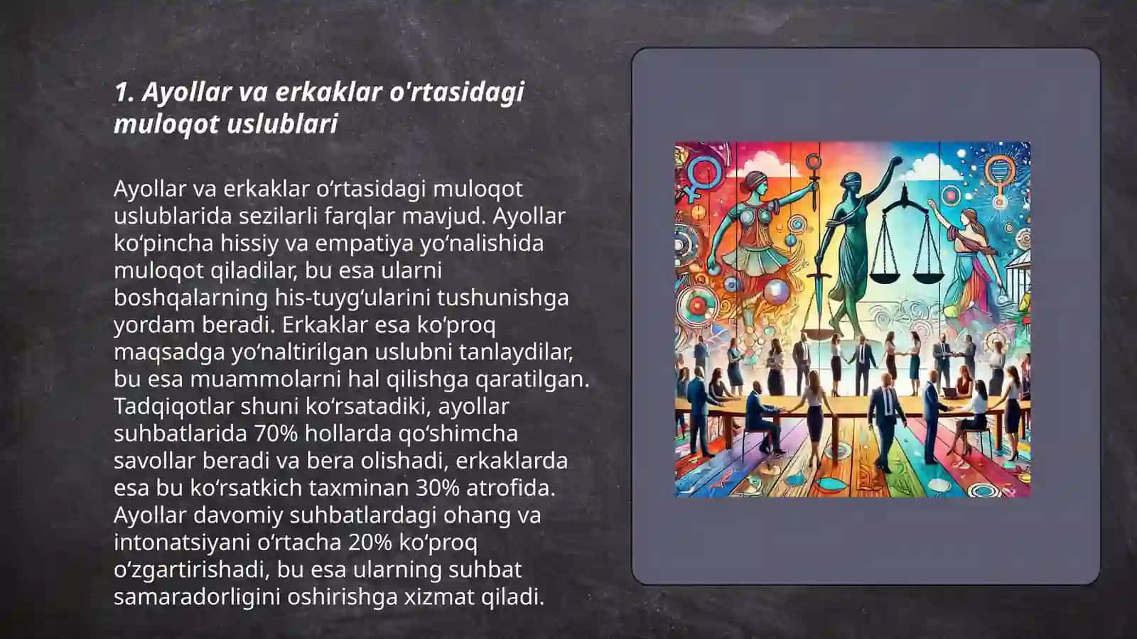 Ayol va erkak komunikativ sohadagi gendr farqlar 3