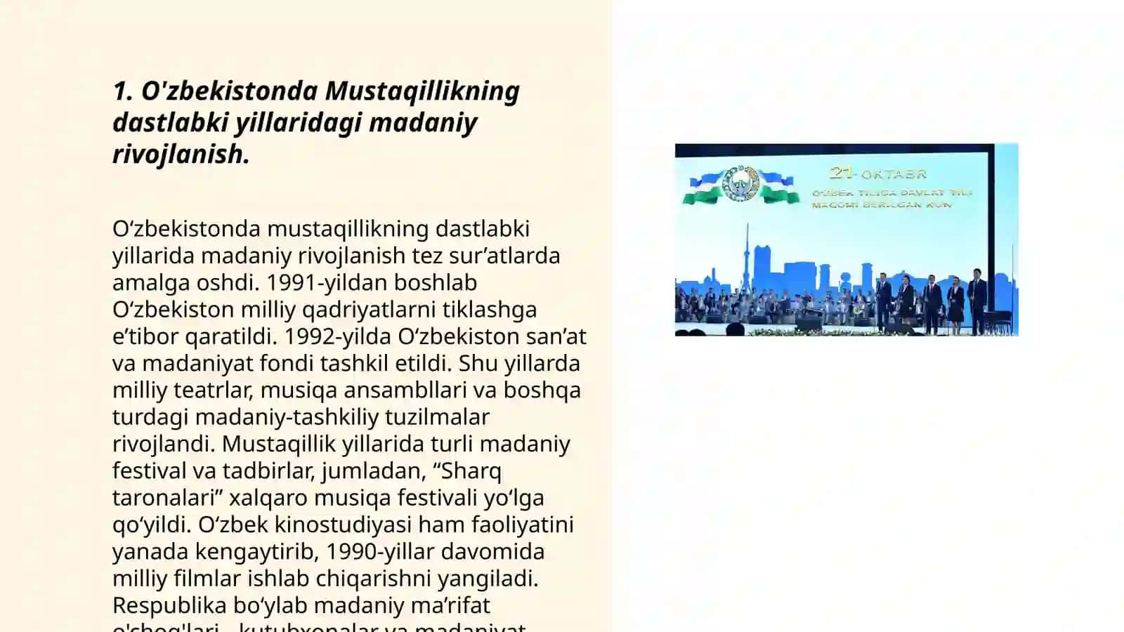 O'zbekistondagi Ma'naviy va Madaniy Taraqqiyot 3