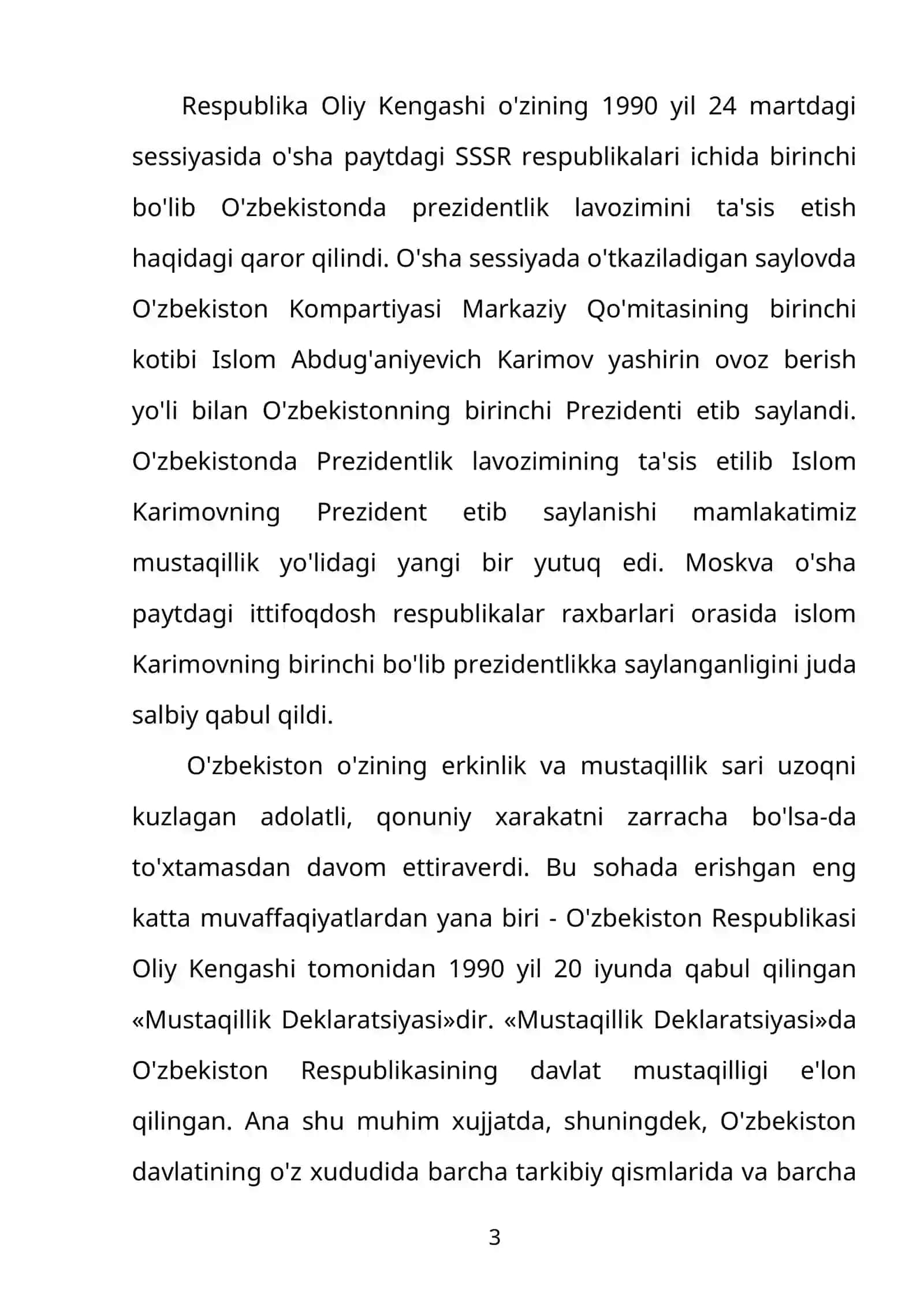 Mustaqil O`zbekistonning tashkil topishi tarixiy ahamiyati 3