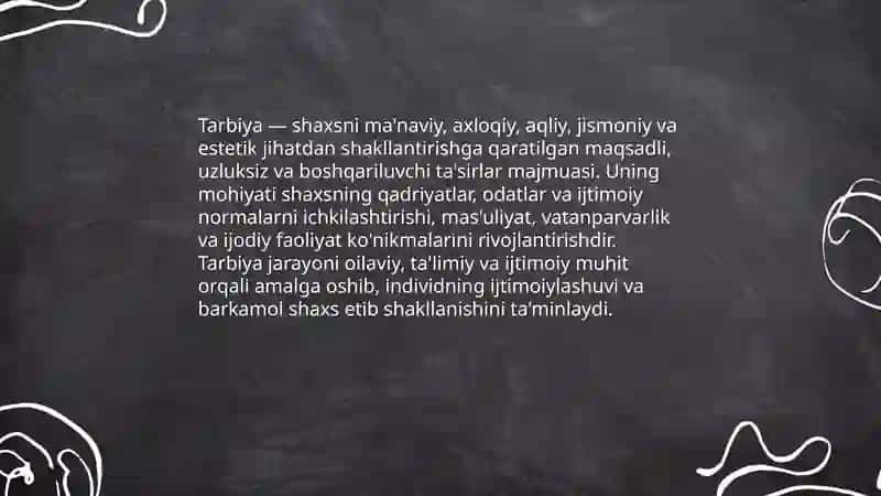 Tarbiya jarayonining mohiyati va mazmuni 3