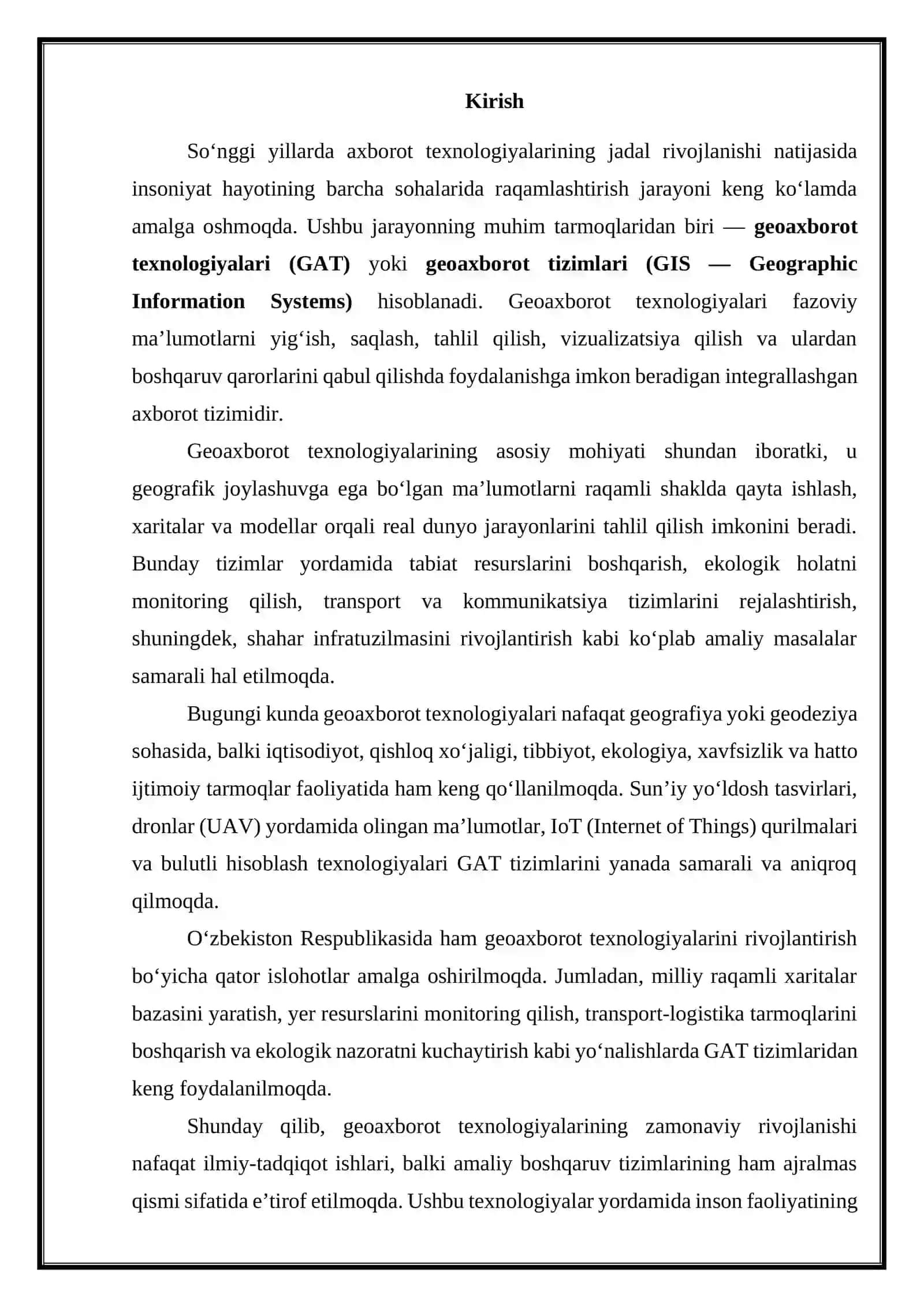 Geoaxborot texnologiyalarining zamonaviy rivojlanishi 3