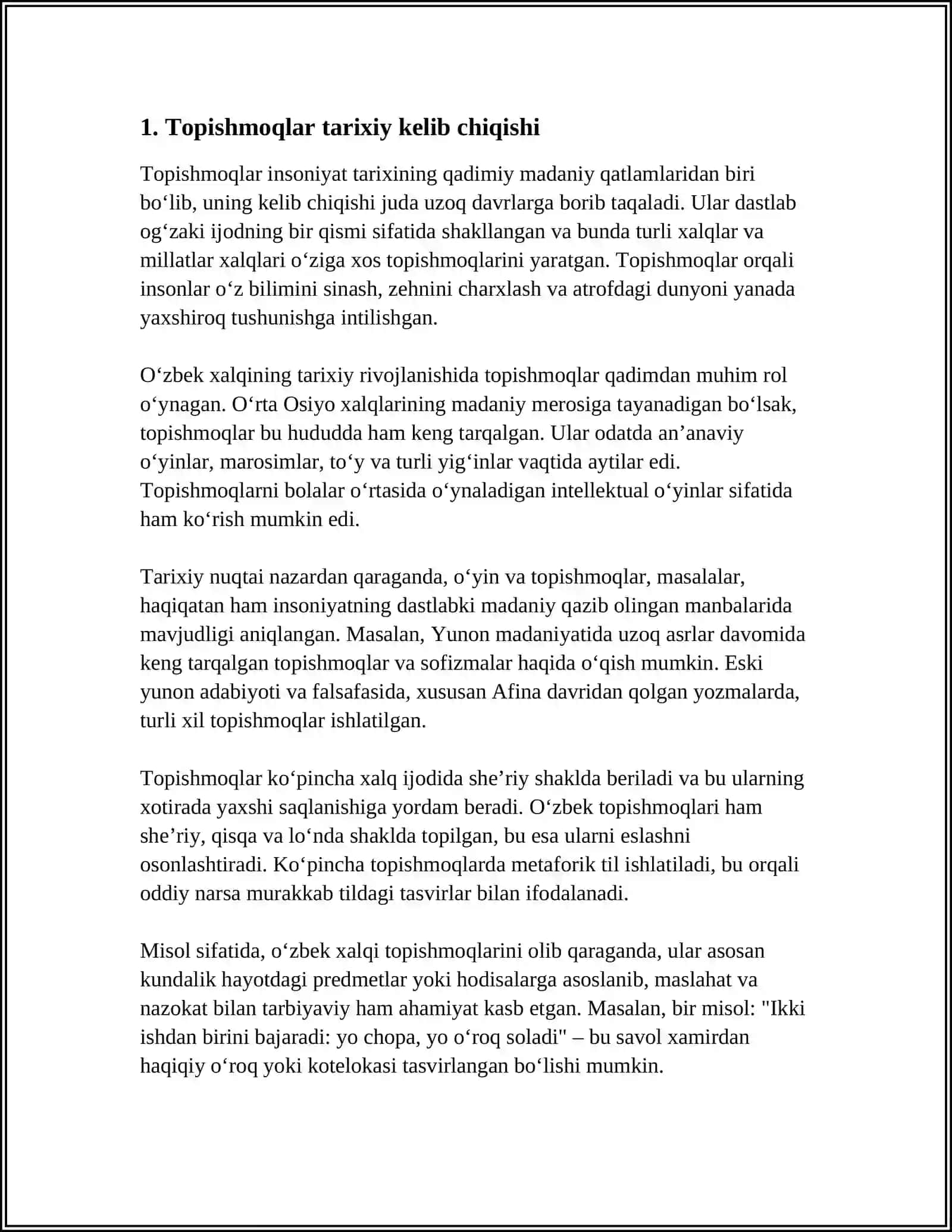TOPISHMOQLAR VA ULARNING FOLKLORSHUNOSLAR TOMONIDAN O’RGANILISHI 3