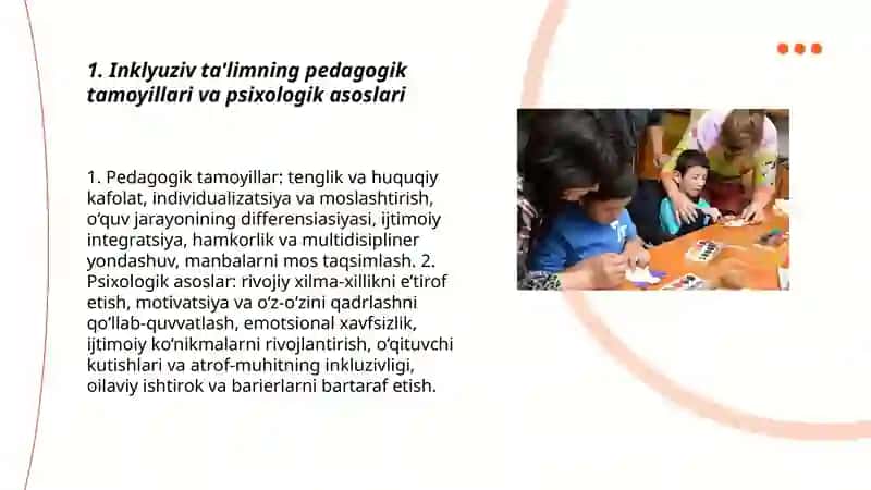 Ta’lim muassasalarida inklyuziv ta’limning pedagogik psixalogik xususiyatlari 3