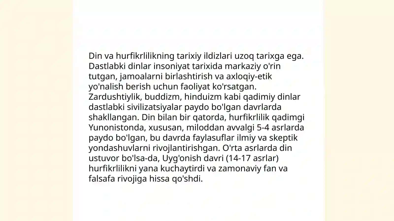 Din va hurfikrlilik 3