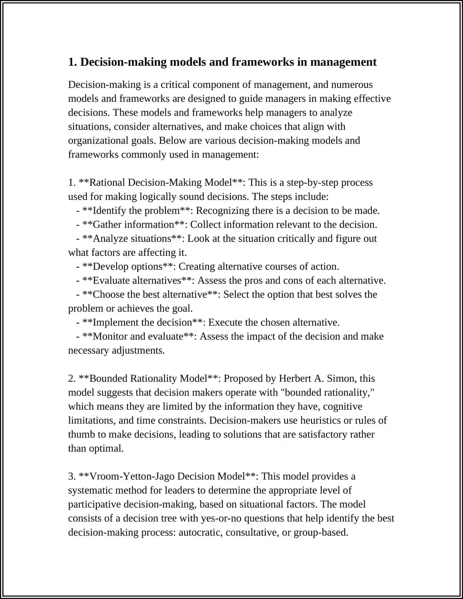 MANAGERIAL DECISION MAKING HAQIDA 3