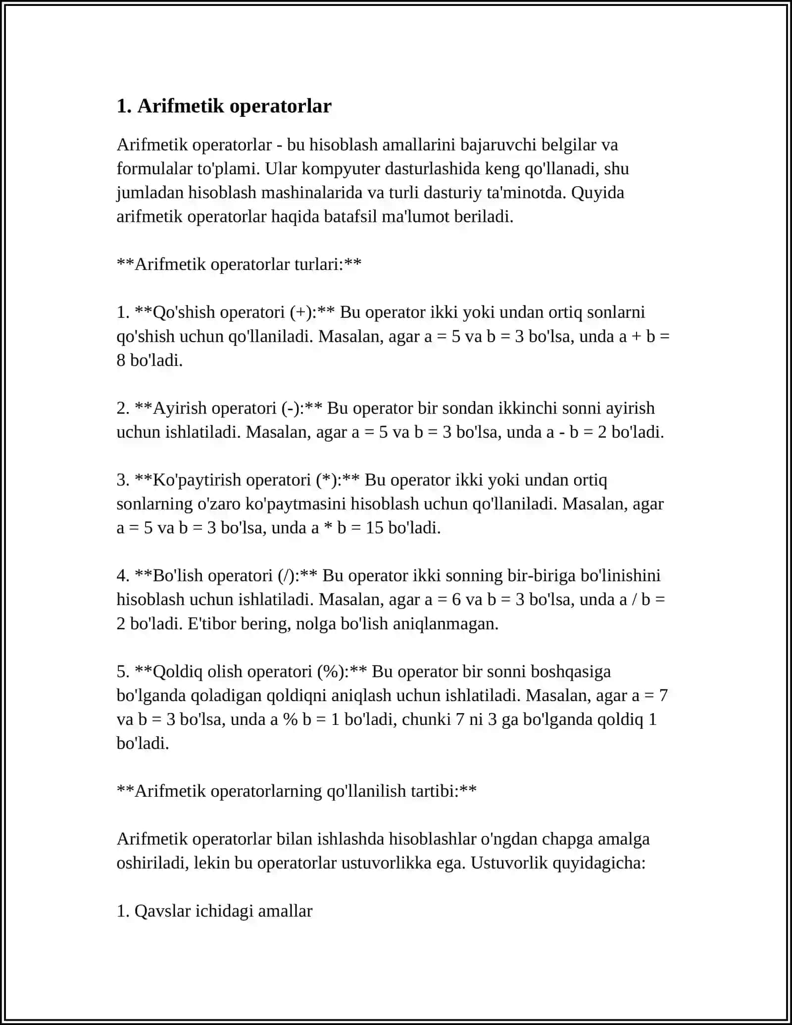 QARAYEV LAZIZBEKNING ALGORITIMIK TILLAR VA DASTURLASH FANDAN TAYORLAGAN REFARATI 3