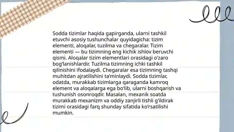 Sodda tizimlar haqida tushunchalar 3